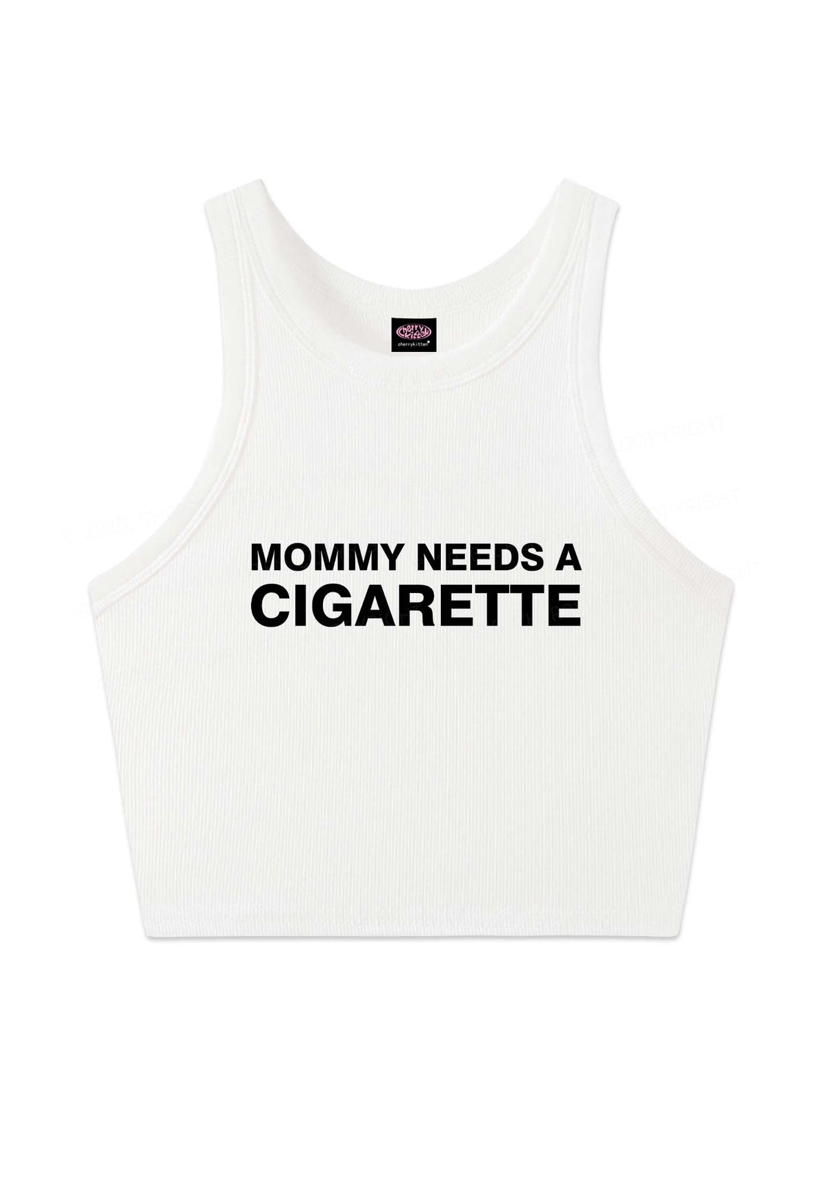 Mommy Needs A Cigarette Y2K Crop Tank Top Cherrykitten