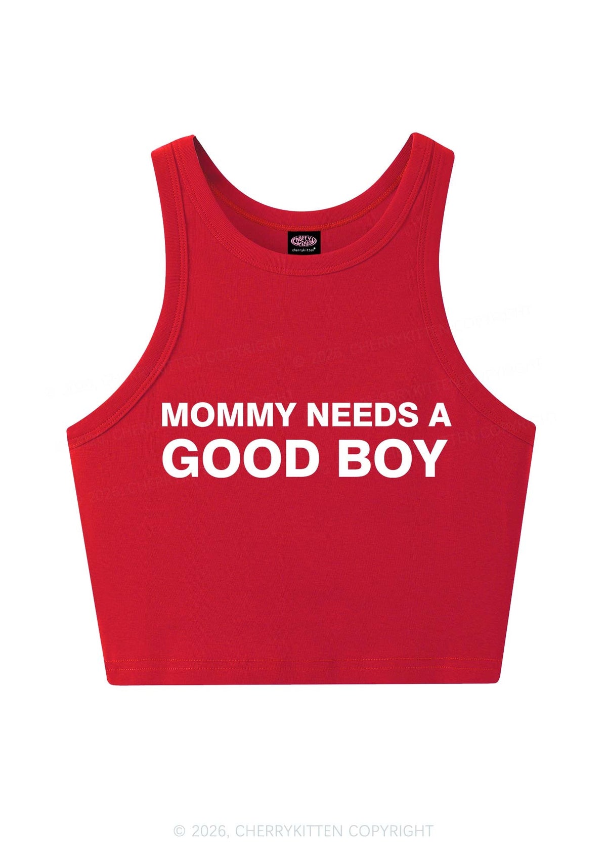 Mommy Needs A Good Boy Y2K Crop Tank Top Cherrykitten