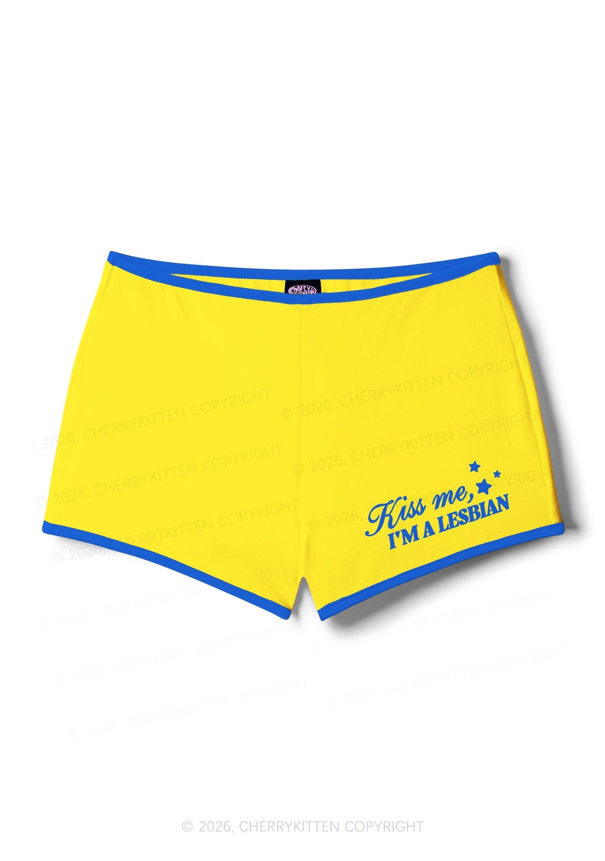 Kiss Me Im A Lesbian Pride Y2K Booty Shorts Cherrykitten