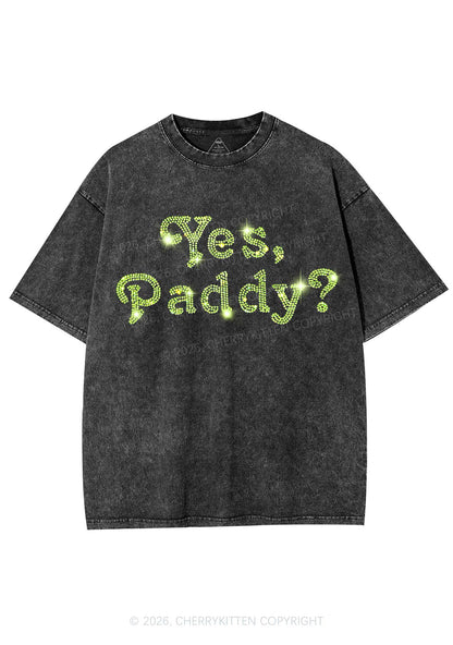 Rhinestone Yes Paddy St Patricks Y2K Shirts Washed Tee Cherrykitten