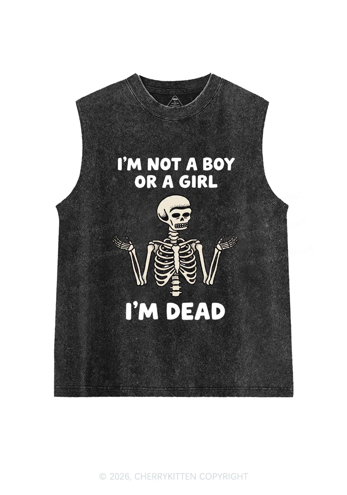 Im Not A Boy Or A Girl Pride Y2K Washed Muscle Tank Cherrykitten