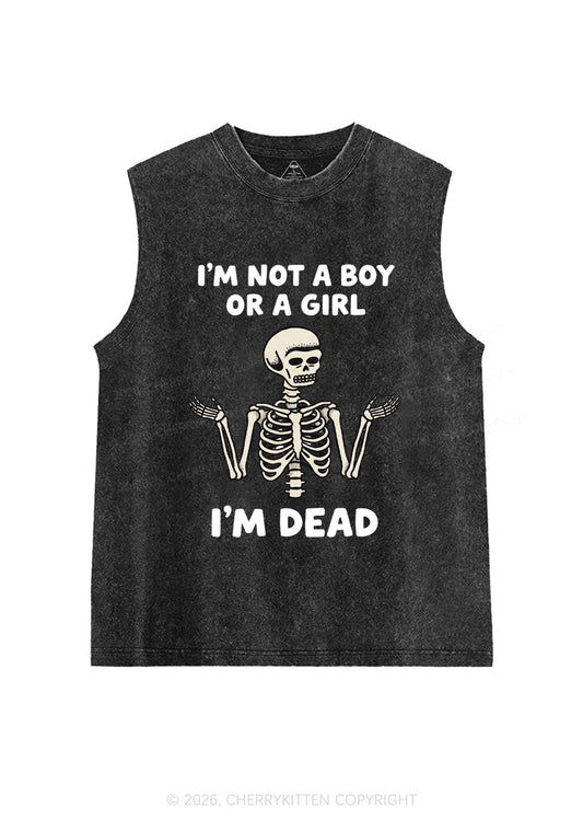 Im Not A Boy Or A Girl Pride Y2K Washed Muscle Tank Cherrykitten