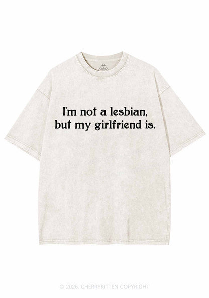 My Girlfriend Is Lesbian Pride Y2K Shirts Washed Tee Cherrykitten