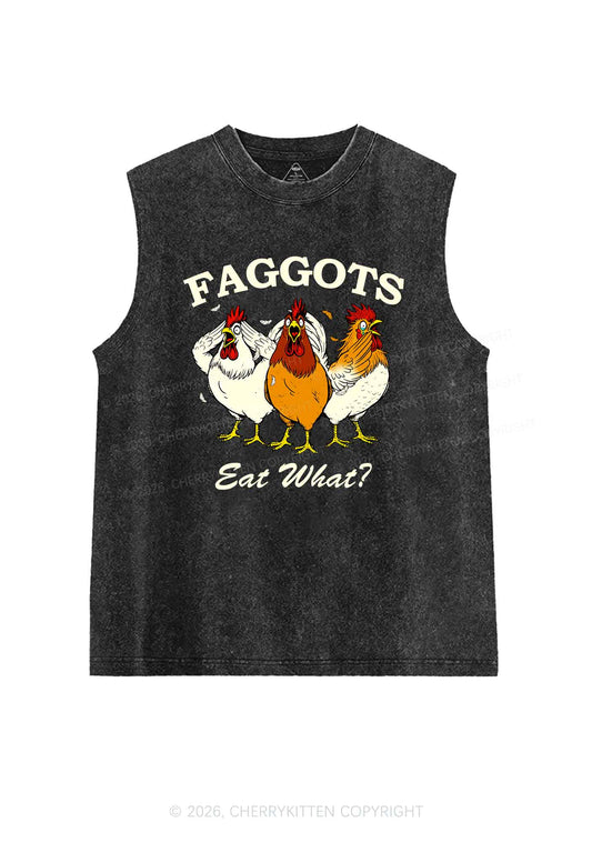 Faggots Eat What Pride Y2K Washed Muscle Tank Cherrykitten