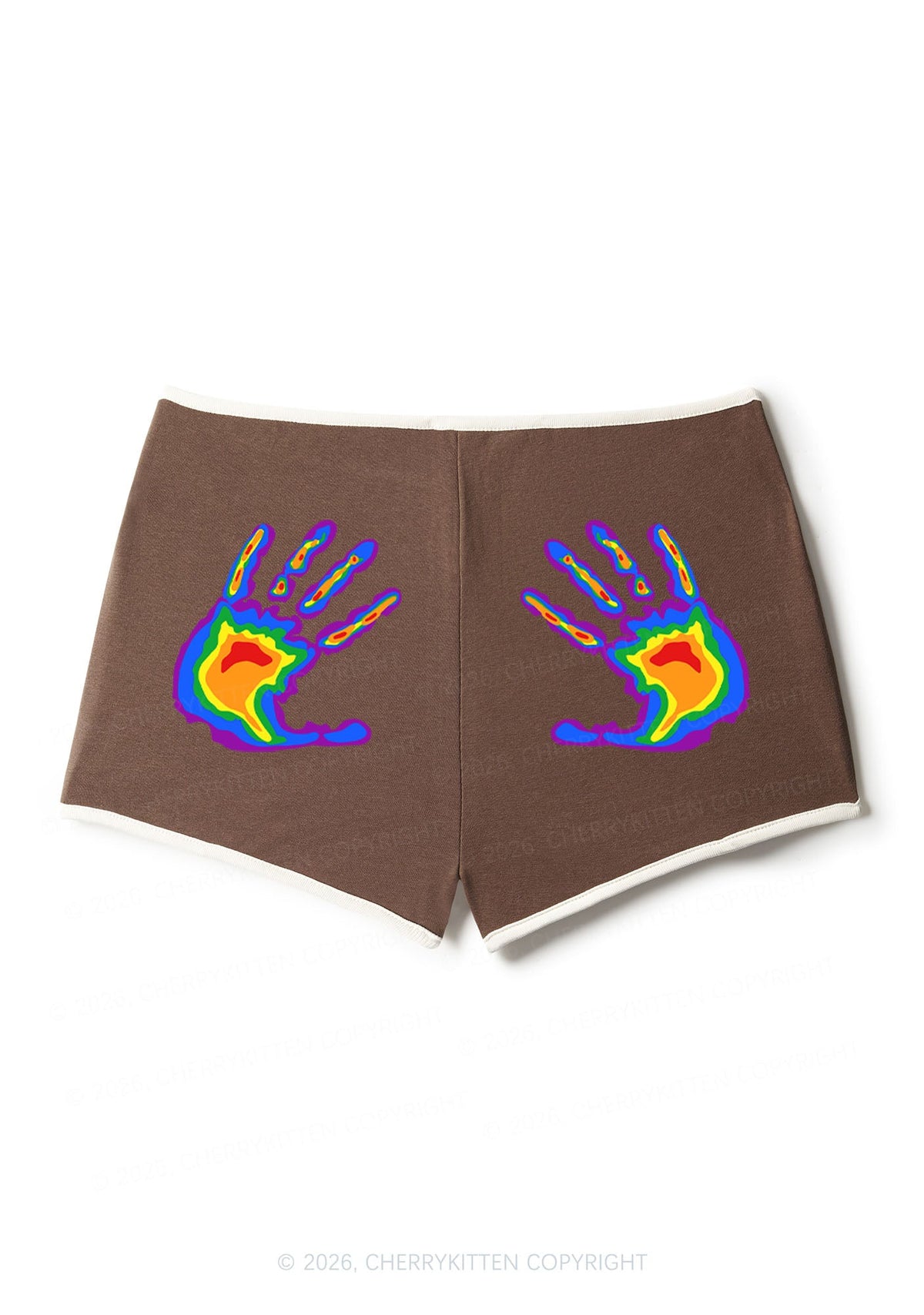 Pride Thermal Hands Y2K Booty Shorts Cherrykitten