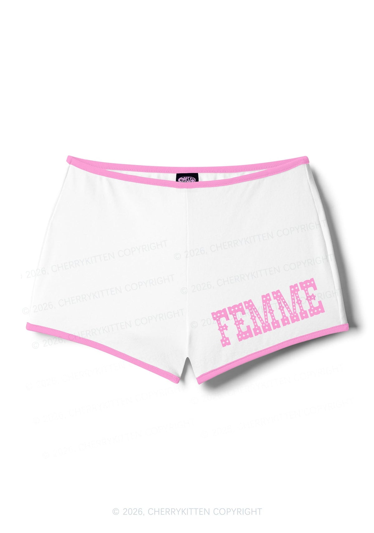 Pink Femme Pride Y2K Booty Shorts Cherrykitten