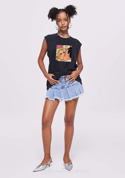 Im Definitely A Lesbian Pride Y2K Washed Muscle Tank Cherrykitten