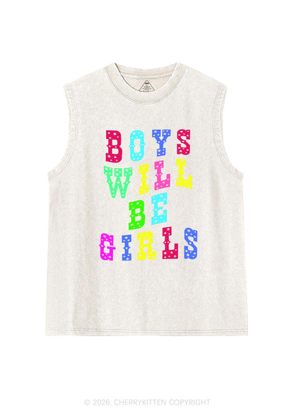 Boys Will Be Girls Pride Y2K Washed Muscle Tank Cherrykitten
