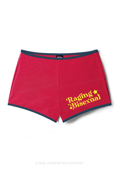 Raging Bisexual Pride Y2K Booty Shorts Cherrykitten