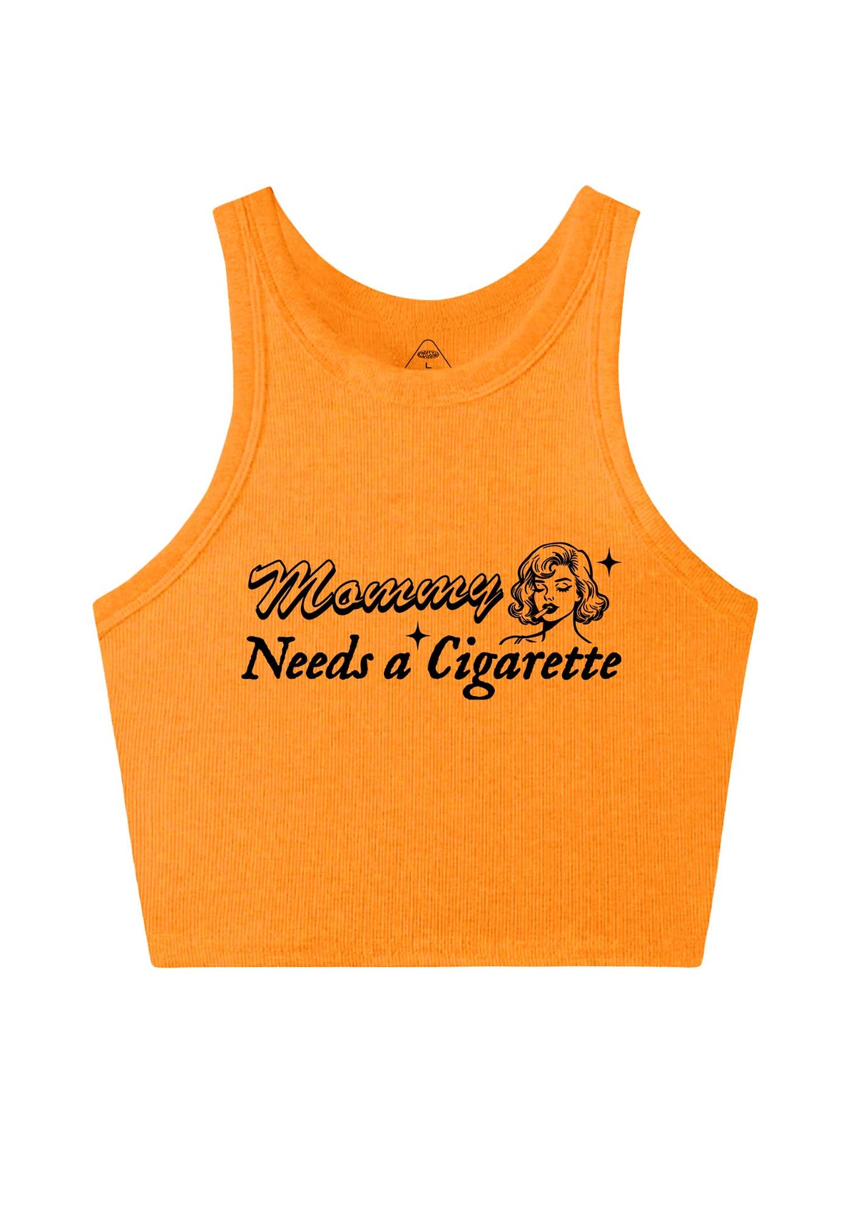 Mommy Needs Cigarette Y2K Crop Tank Top Cherrykitten