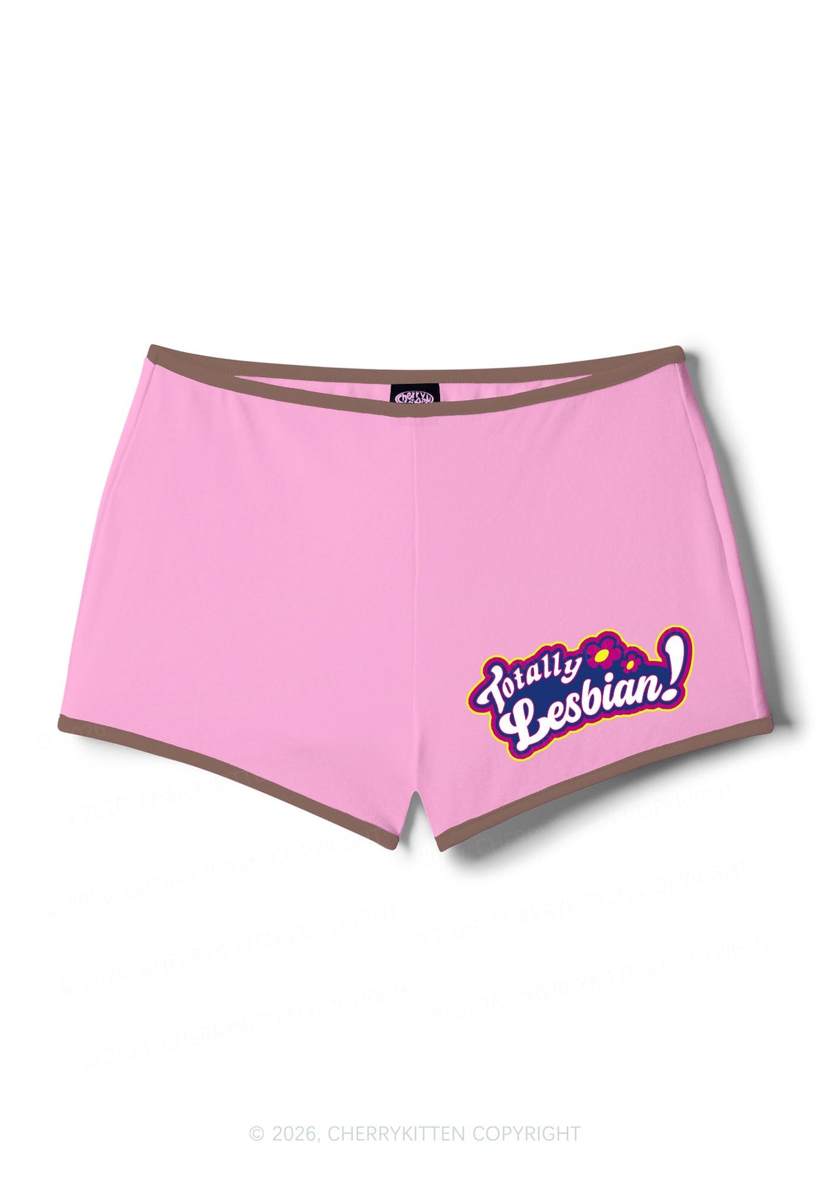 Totally Lesbian Pride Y2K Booty Shorts Cherrykitten