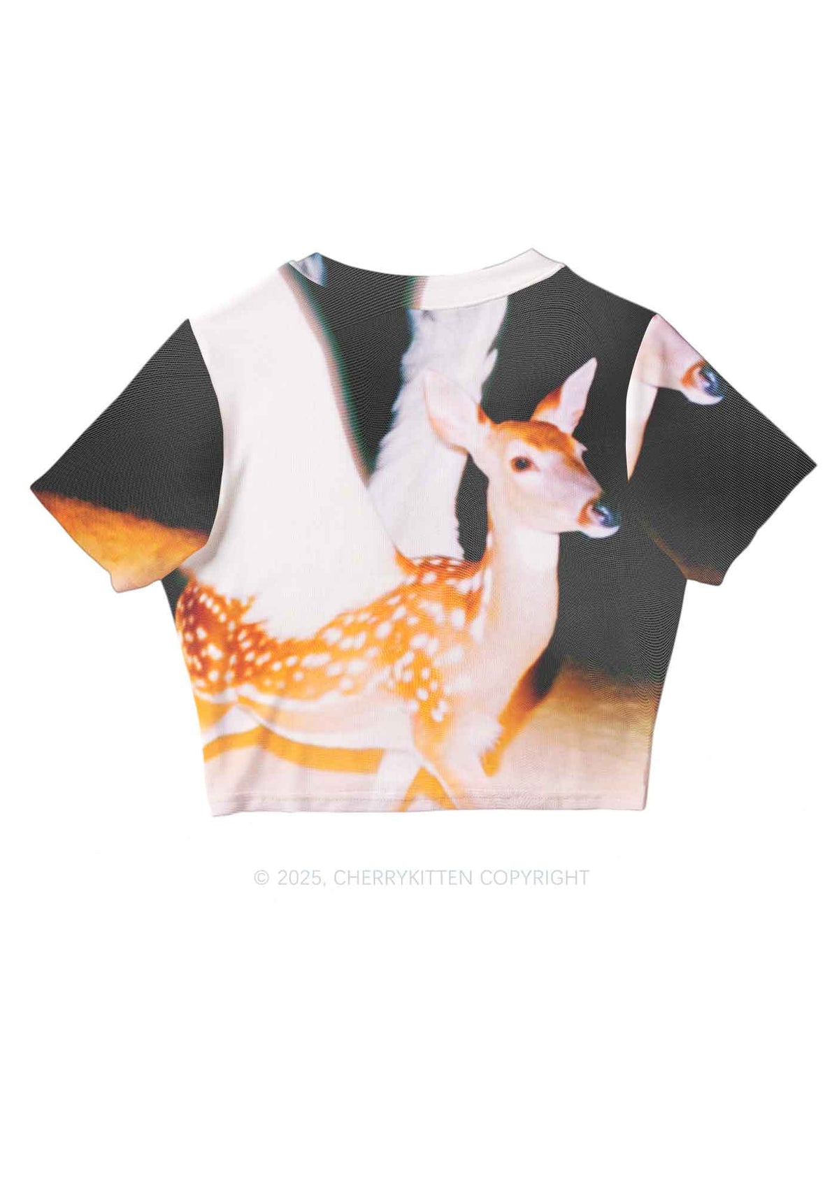 Deer Wings Y2K Mesh Crop Top Cherrykitten