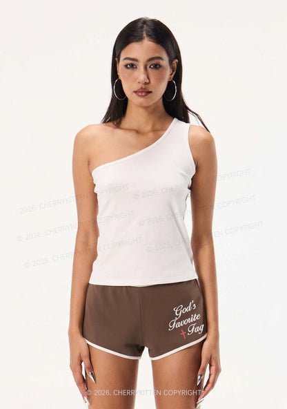 Gods Favorite Fag Pride Y2K Booty Shorts Cherrykitten