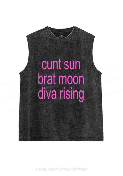 Cxxt Sun Brat Moon Diva Rising Y2K Washed Muscle Tank Cherrykitten