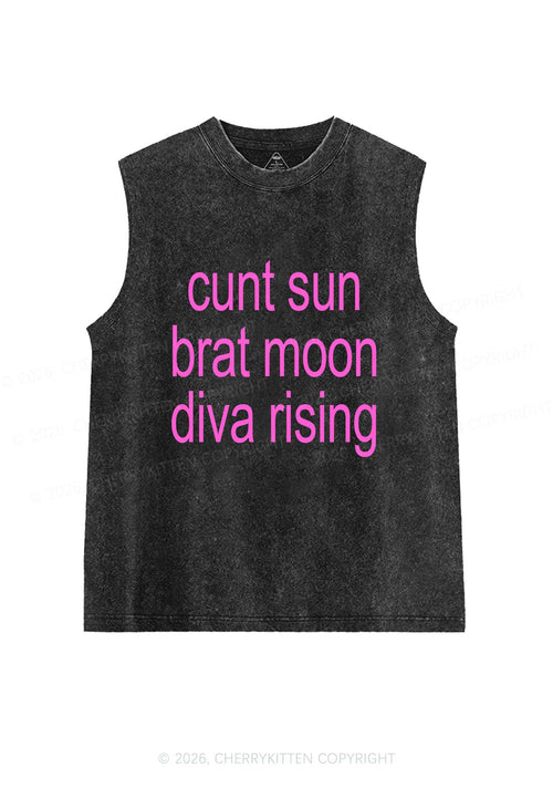 Cxxt Sun Brat Moon Diva Rising Y2K Washed Muscle Tank Cherrykitten