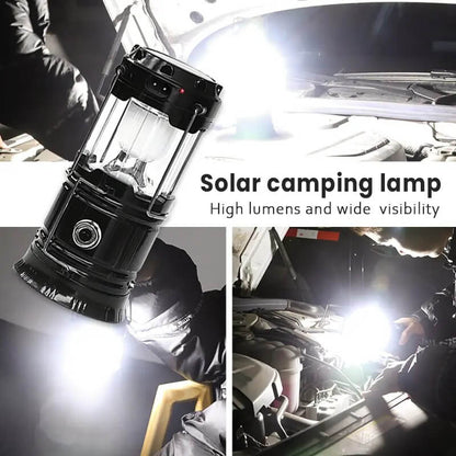 4-Pack Foldable LED Lanterns, Waterproof Solar & USB Rechargeable Camping Lights with Adjustable Brightness and Flashlight Mode