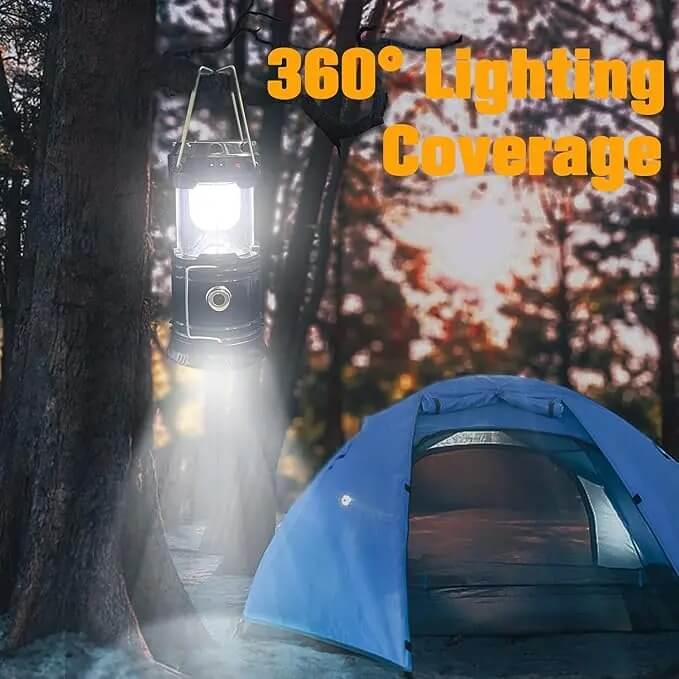 4-Pack Foldable LED Lanterns, Waterproof Solar & USB Rechargeable Camping Lights with Adjustable Brightness and Flashlight Mode
