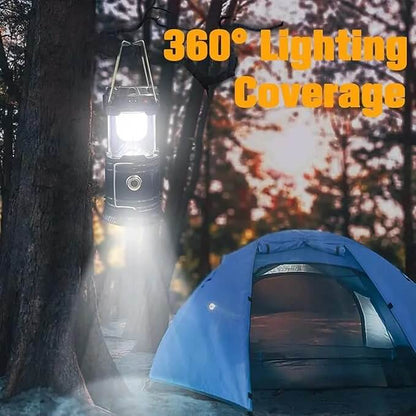 4-Pack Foldable LED Lanterns, Waterproof Solar & USB Rechargeable Camping Lights with Adjustable Brightness and Flashlight Mode