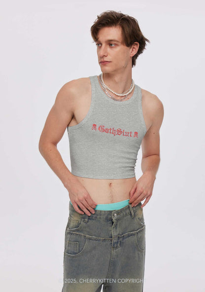 Rhinestone Gothslxt Y2K Crop Tank Top Cherrykitten