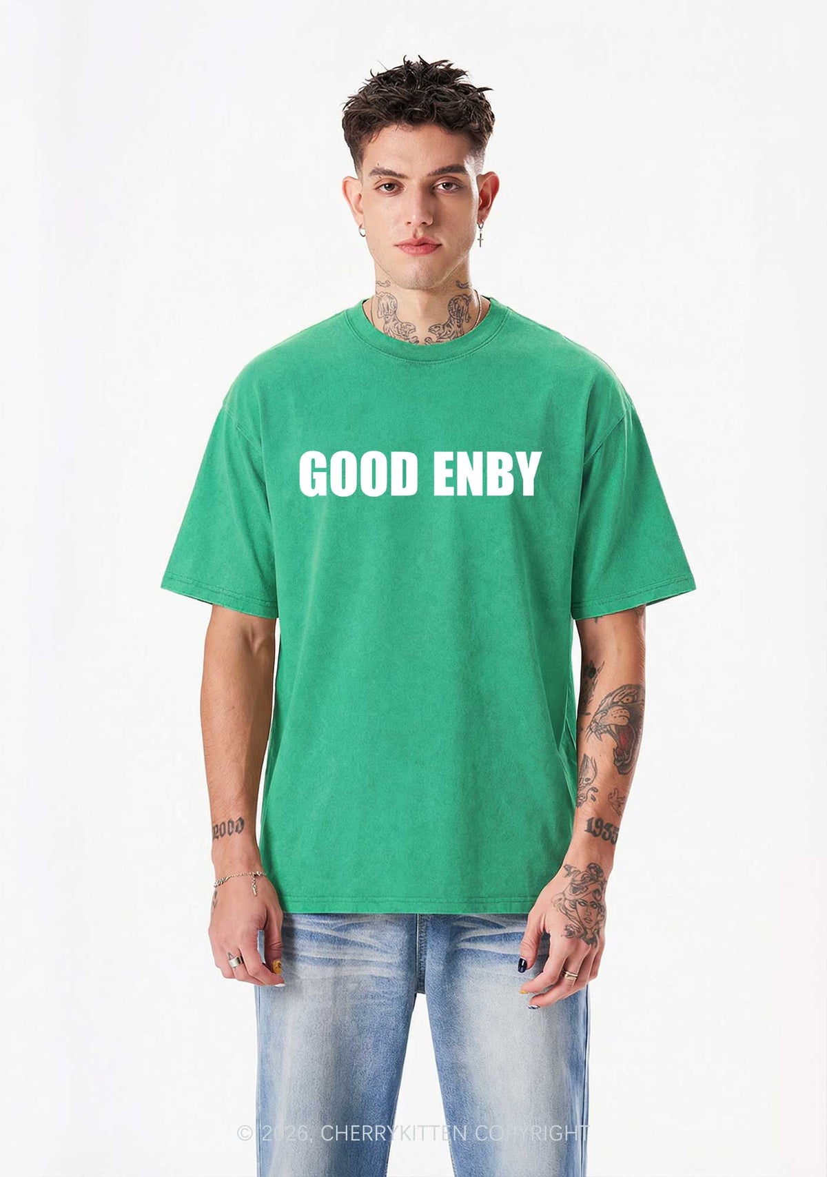 Good Enby Pride Y2K Shirts Washed Tee Cherrykitten
